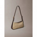 CK CANVAS SMALL SHOULDER BAG KHAKI CANVA