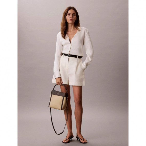 CK CANVAS BUCKET WITH STRAP KHAKI CANVAS