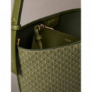 EMBLEM AOP MEDIUM BUCKET OLIVINE AOP