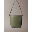 EMBLEM AOP MEDIUM BUCKET OLIVINE AOP