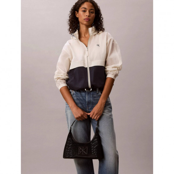 EMBLEM MESH SHOULDER BAG BLACK