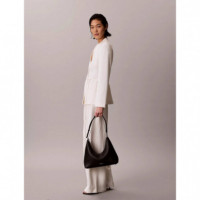 EMBLEM HW PEBBLE SHOULDER BAG BLACK