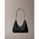 EMBLEM HW PEBBLE SHOULDER BAG BLACK