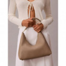 EMBLEM HW PEBBLE SHOULDER BAG DESERT TAU