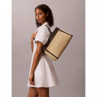CK CANVAS MEDIUM TOTE KHAKI CANVAS
