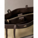 CK CANVAS MEDIUM TOTE KHAKI CANVAS