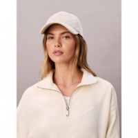 EMBLEM PRINT W LEATHER PATCH CAP LILY WH