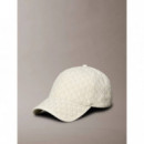 EMBLEM PRINT W LEATHER PATCH CAP LILY WH