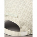 EMBLEM PRINT W LEATHER PATCH CAP LILY WH