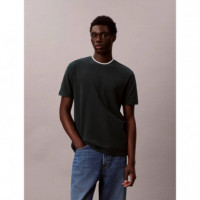 SS TIPPED PIQUE CREWNK TEE NEARLY NAVY