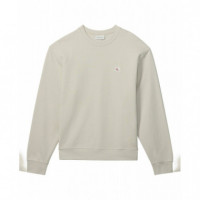 LS EU 350TERRY BADGE CN SWTSHRT OATMEAL