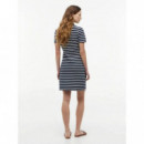 SLIM OPEN NK POLO DRESS SS BRETON STRIPE