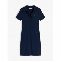 SLIM OPEN NK POLO DRESS SS DARK NIGHT NA