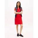 SLIM OPEN NK POLO DRESS SS FIREWORKS