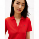 SLIM OPEN NK POLO DRESS SS FIREWORKS