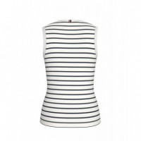 SLIM CODY C-NK TANK BRETON STP ECRU/DARK