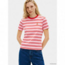 TH SCRIPT REG C-NK SS TEE PREPPY STRIPE