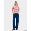 TH SCRIPT REG C-NK SS TEE PREPPY STRIPE