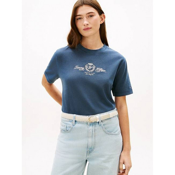 VARSITY CREST MDRN C-NK SS TEE DARK NIGH