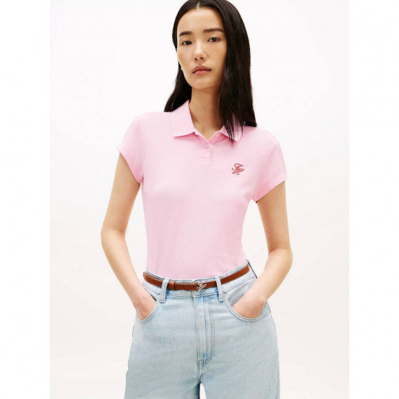 TH SCRIPT SLIM SS POLO CLASSIC PINK