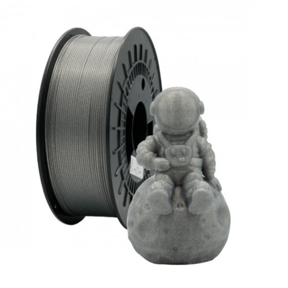 Filamento 3D Pla Glitter Plata 1.75MM 1 Kgr