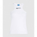 KLJ RIBBED LOGO  TANK WHITE
