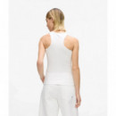 KLJ RIBBED LOGO  TANK WHITE