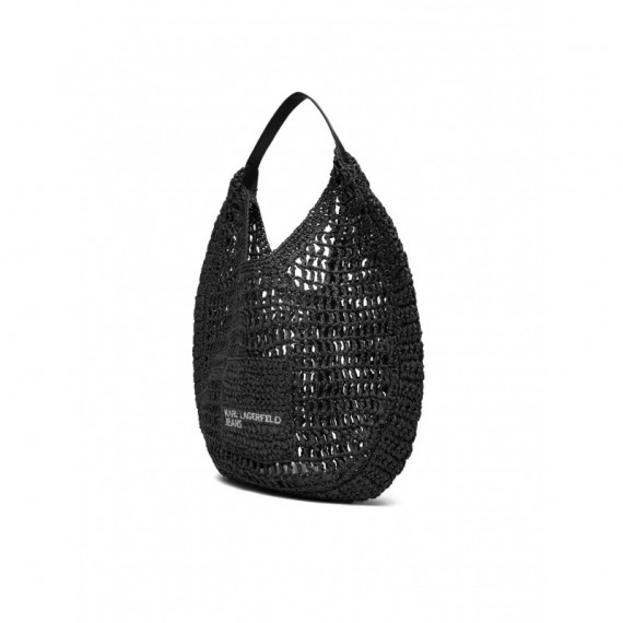 KLJ RAFFIA SUMMER HOBO BLACK