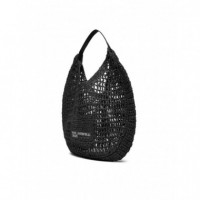KLJ RAFFIA SUMMER HOBO BLACK
