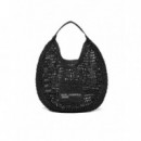 KLJ RAFFIA SUMMER HOBO BLACK