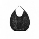 KLJ RAFFIA SUMMER HOBO BLACK