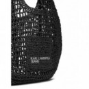 KLJ RAFFIA SUMMER HOBO BLACK