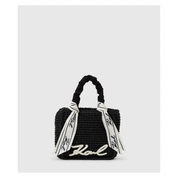 K SIGN SCARF BEACH BAG BLACK