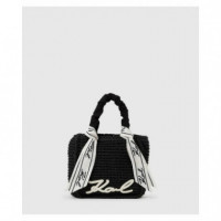 K SIGN SCARF BEACH BAG BLACK