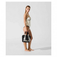 K SIGN SCARF BEACH BAG BLACK