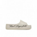 Kobo Ii Hotel Logo Slide Off White  KARL LAGERFELD
