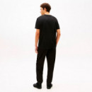 Camiseta de punto con logo lineal bordado