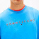 Camiseta de punto con logo lineal bordado