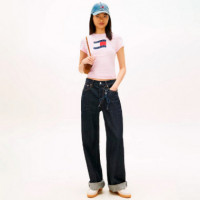 Camiseta de Punto Slim con Logo Ondulante  TOMMY HILFIGER