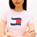 Camiseta de punto slim con logo ondulante