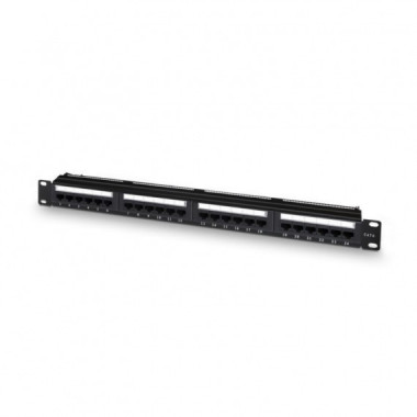 AISENS Panel de Parcheo de 24 Puertos RJ45 CAT6 Utp, 19? 1U  Negro