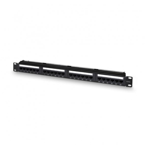 AISENS Panel de Parcheo de 24 Puertos RJ45 CAT6 Utp, 19? 1U  Negro