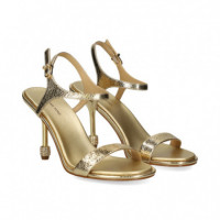 Sandalia Tacon Strass Metalizada Oro  MICHAEL KORS