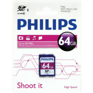 Tarjeta de Memoria Philips 64GB Ultra Speed Class 10 FM64SD55B/10