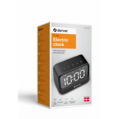 Reloj Despertador El&eacute;ctrico Denver Altavoz Bluetooth Negro EC-54B