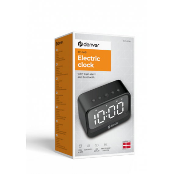 Reloj Despertador Eléctrico Denver Altavoz Bluetooth Negro EC-54B