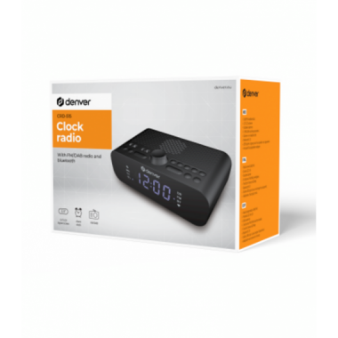Radio Reloj Denver DAB+FM Bluetooth Alarma USB-C Pantalla Digital LED 3.5'' CRD-515 Negro