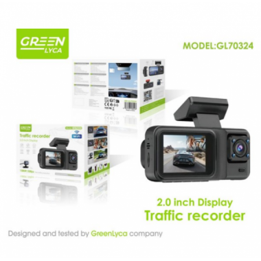 C&aacute;mara Dashcam de Salpicadero Triple Lente Coche GREEN LYCA Usb-c 2.0" Display 1080P Wifi y Control App GL70324