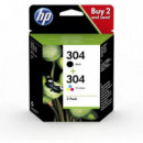 Cartucho de Tinta Original HP 304 Multipack Negro/Color (3JB05AE)