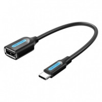 Cable Conversor VENTION Usb-c Macho a Usb-a Hembra 0.15M Negro